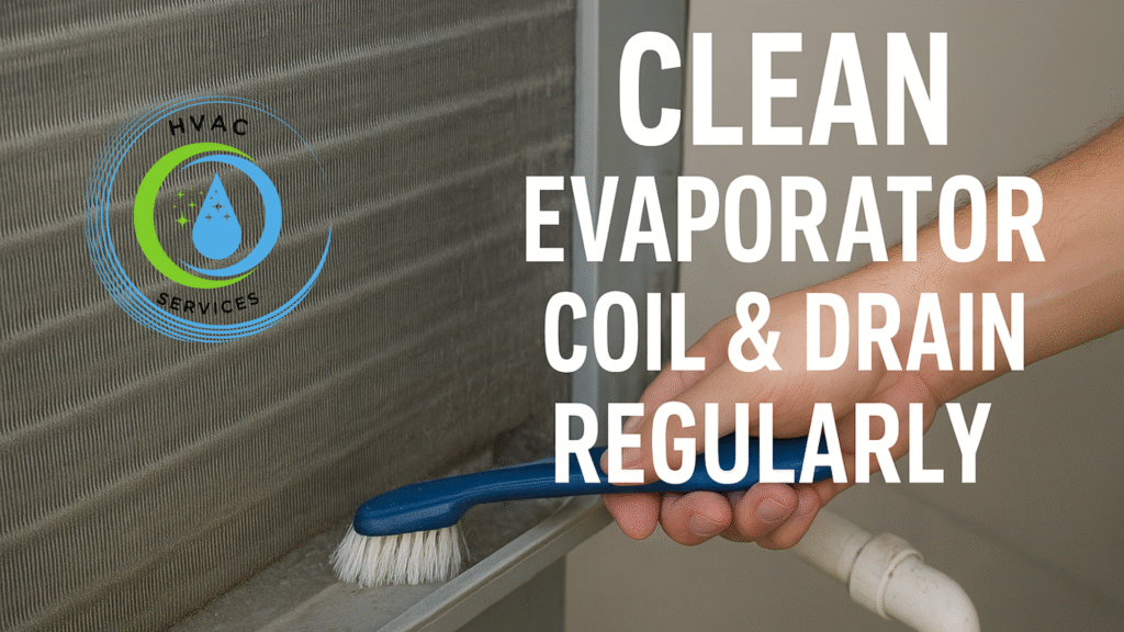 Clean Evaporator Coil & Drain Regularly